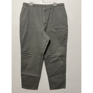LL Bean Womens Sz XL Reg Plaid Flannel Lined Pants Khaki Classic‎ Fit Straight
